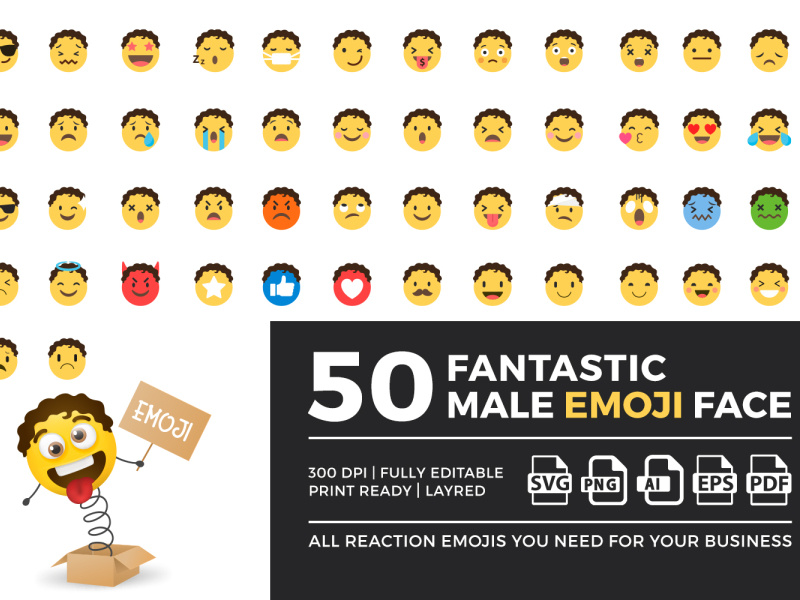 Download Male Emoji By Owpictures On Dribbble PSD Mockup Templates