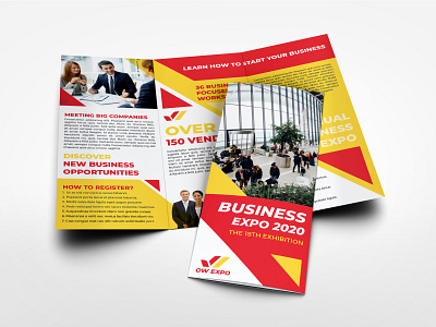 Business Exhibition Tri Fold Brochure Template booklet brochure building business chairman clean company construction convention corporate creative design elegant event exhibition expo expo flyer fair flyer meeting