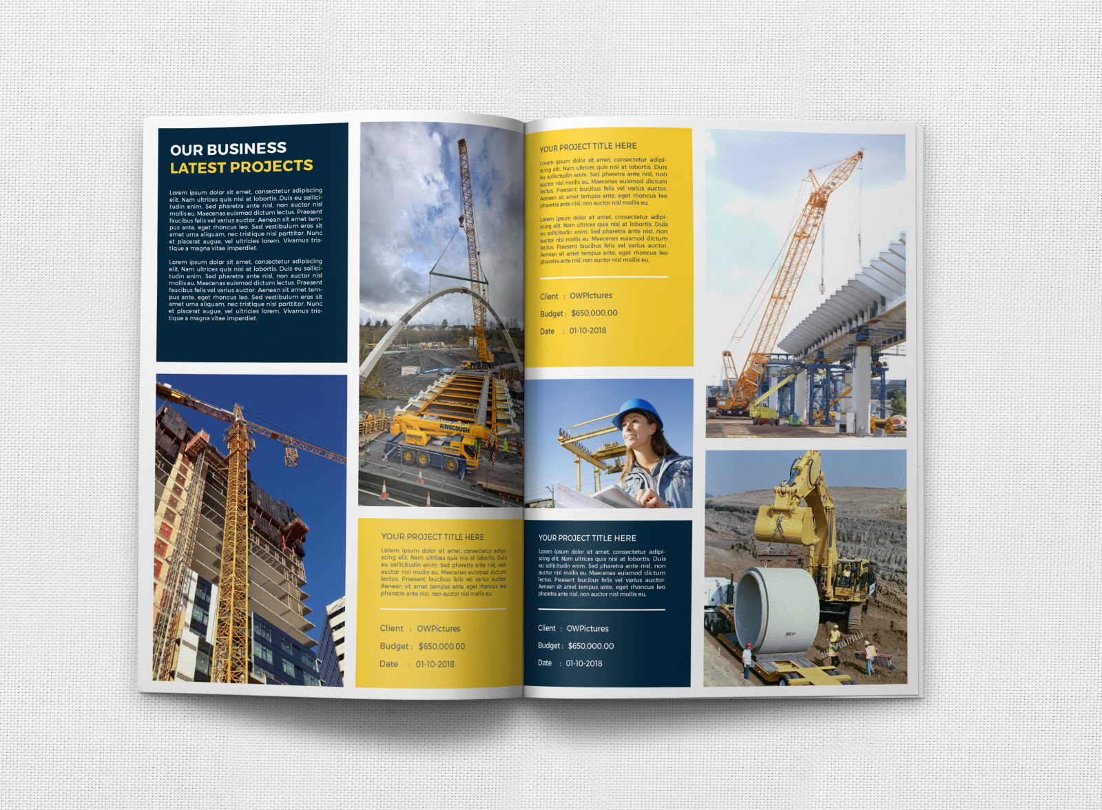 Construction Company Profile Brochure Template by OWPictures on Dribbble