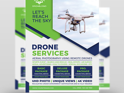 Drone Services Flyer Template 4k aerial aircraft camera cartography clouds diji drone electronic events exploration fly helicopter hovering innovation multicopter photog rapher photographing photography professional