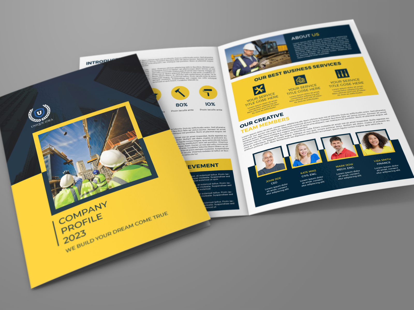 Construction Company Profile Brochure Template By OWPictures On Dribbble   03 Construction Company Profile Brochure Template 4x 