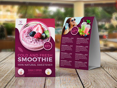 Smoothie Table Tent Menu Template