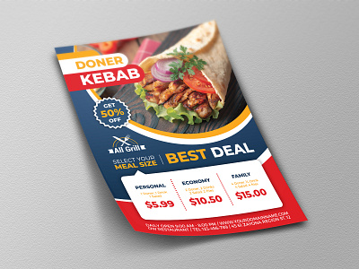 Doner Kebab Restaurant Flyer Template By Owpictures On Dribbble