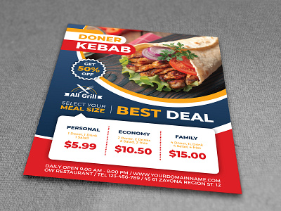 Doner Kebab Restaurant Flyer Template By Owpictures On Dribbble