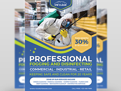 Disinfecting and Cleaning Services Flyer Template cleaning services company covid 9 covid19 glass clean home clean hotel clean house clean house cleaning flyers institute magazine maintenance office cleaning poster virus window