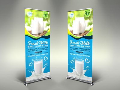 Farm Fresh Milk Signage Banner Roll Up Template egg farm farm fresh signs farmer feast fresh market fresh produce sign goat harvest juice local producer market milk milky way oats organic poster product religion