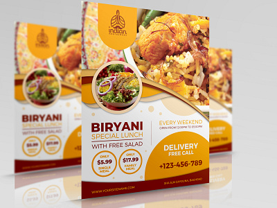 Biryani Restaurant Flyer Template by OWPictures on Dribbble