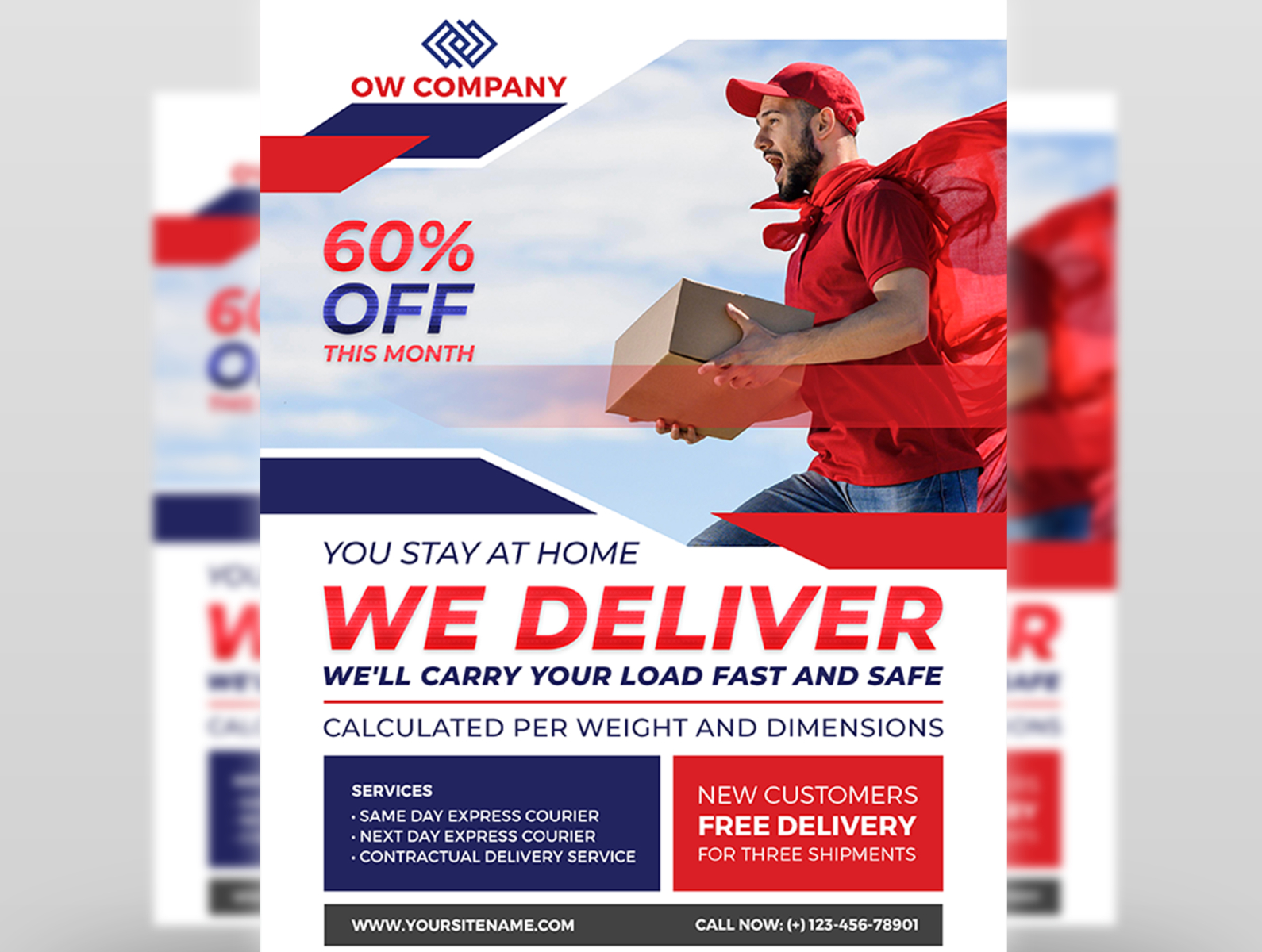 Express Delivery Flyer Template by OWPictures on Dribbble In Delivery Flyer Template