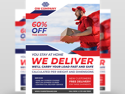 Express Delivery Flyer Template courier delivery delivery bike delivery logo delivery parcel delivery poster delivery service delivery services door to door express express delivery fedex food advertisement posters food delivery banner leaflet mail package