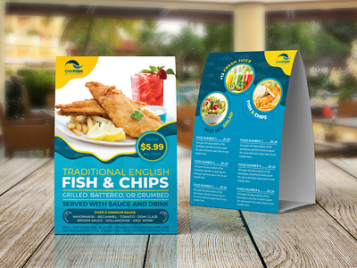 Fish and Chips Restaurant Table Tent Template