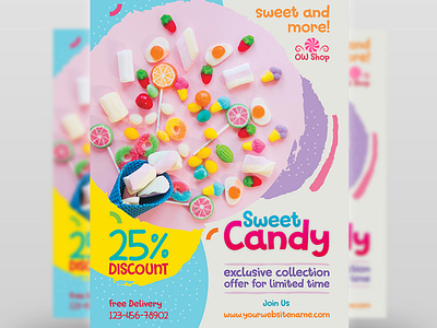 Candy Shop Cake Sweet Ice Cream Flyer Template bonbon cake candy candy flyer candy gram poster candy poster candy poster ideas chocolate coffee cook cupcake dessert drink eat food ice cream icecream kid lollipop macaron