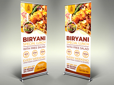 Biryani Restaurant Signage Banner Roll Up Template