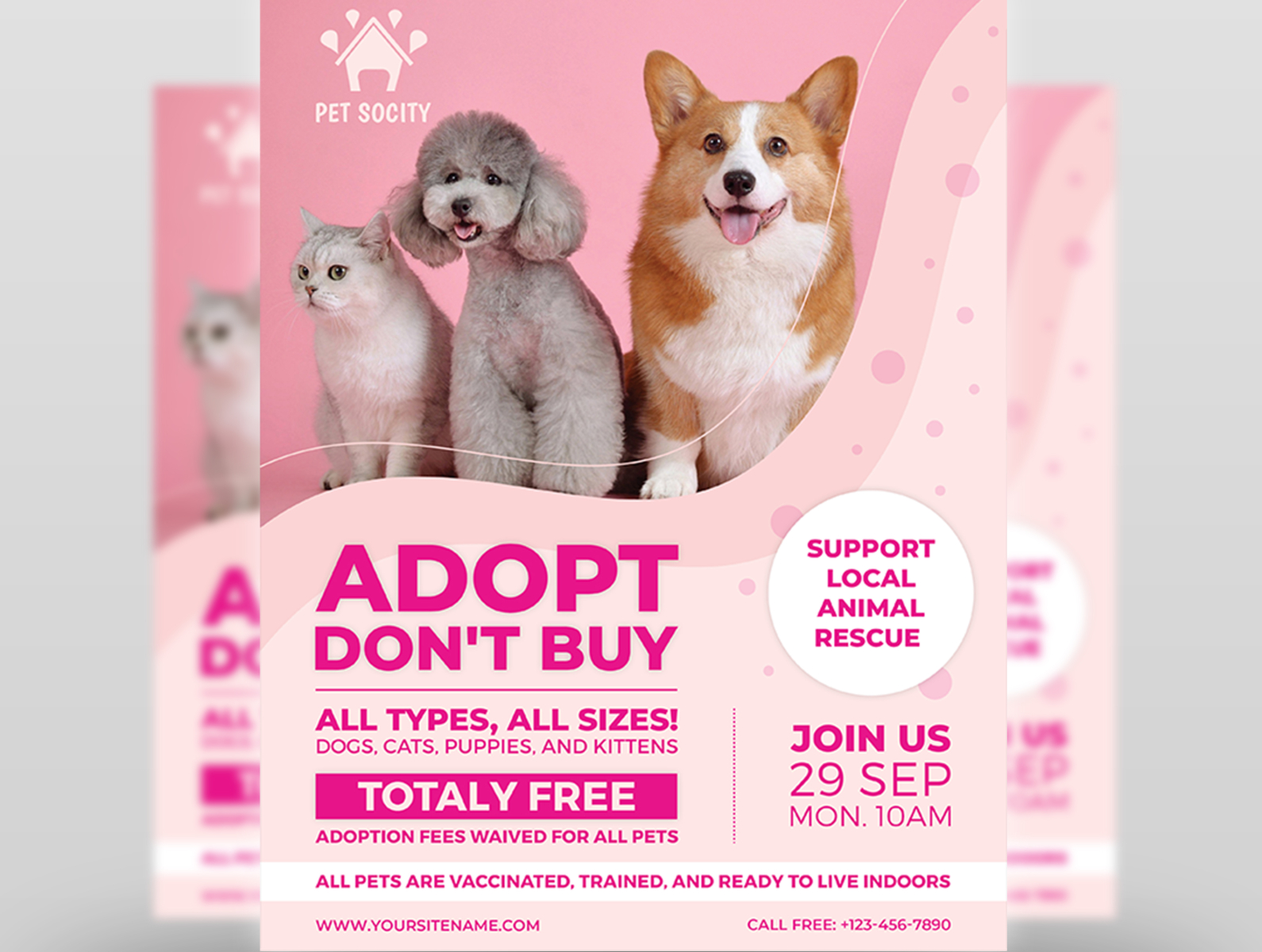 Pet Adoption Flyer Template by OWPictures on Dribbble For Dog Adoption Flyer Template