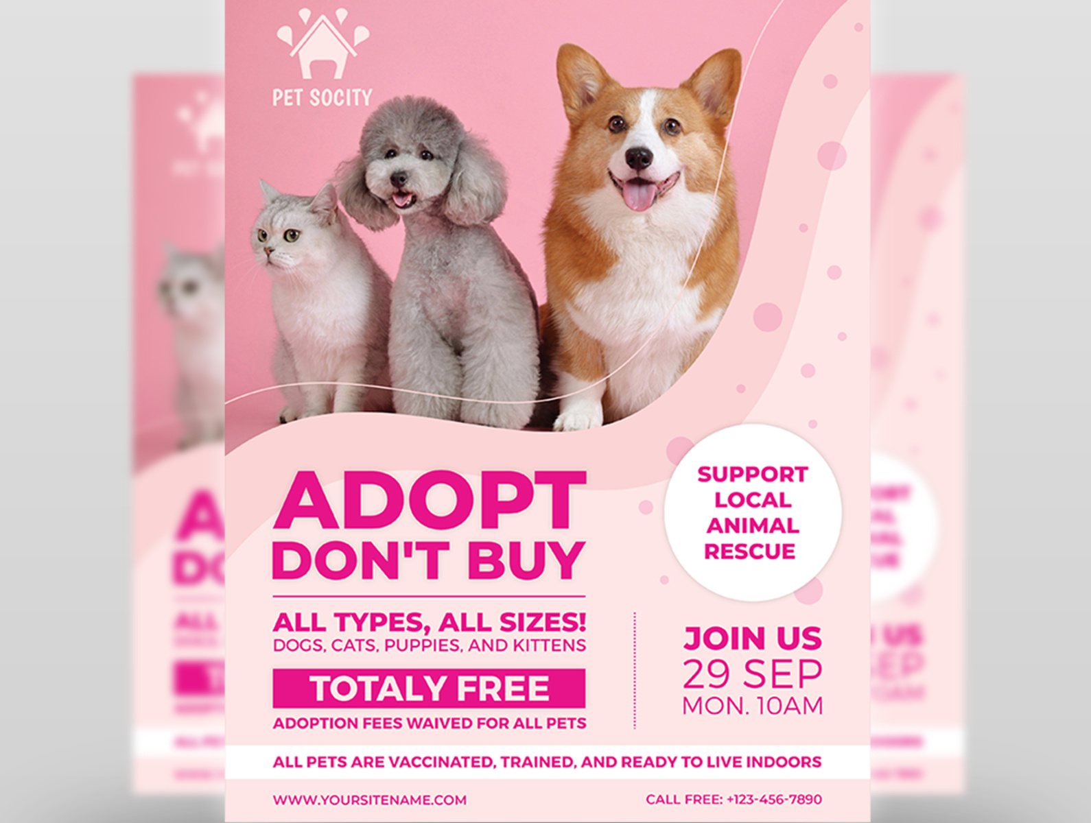 Pet Adoption Flyer Template by OWPictures on Dribbble