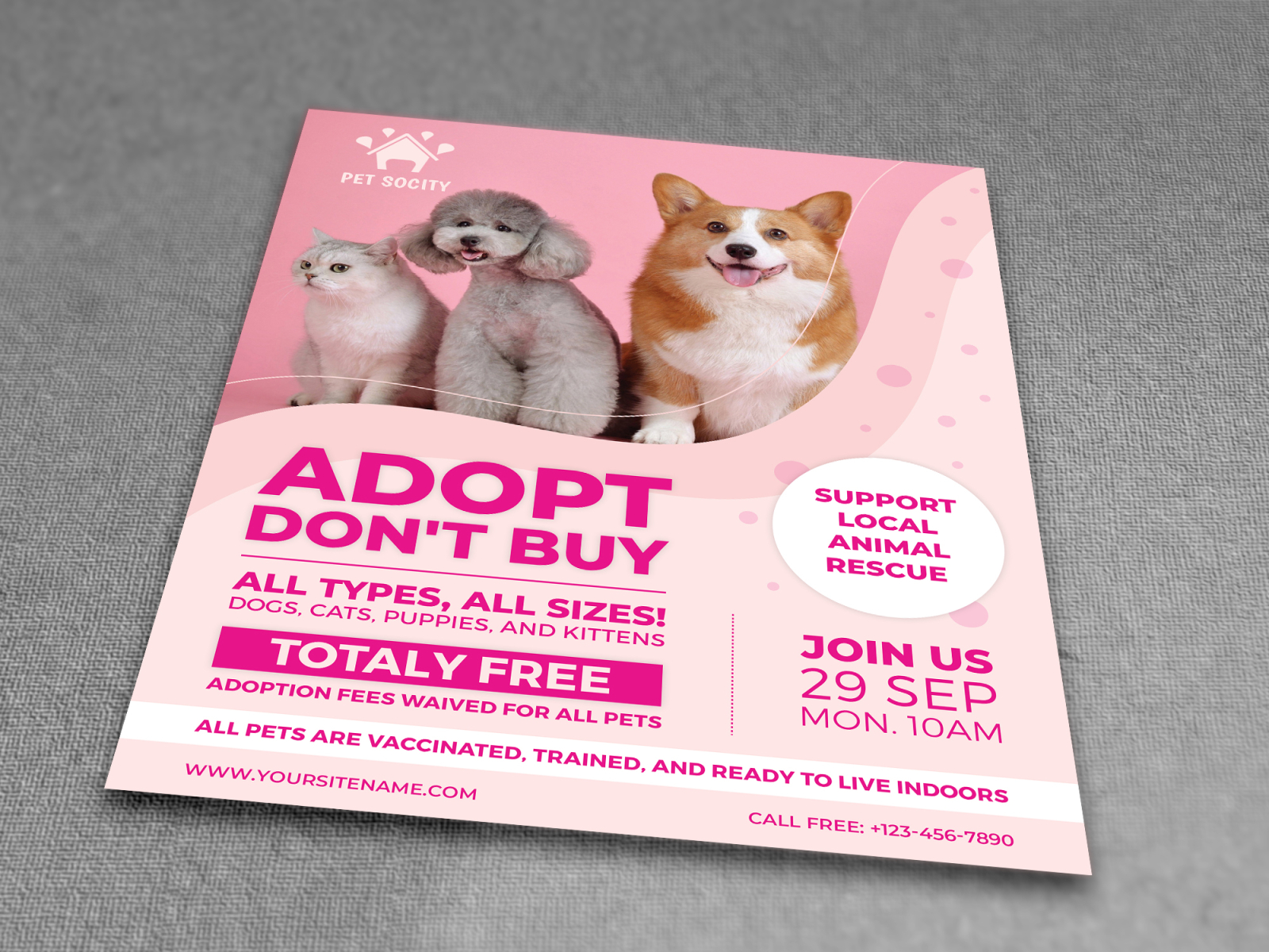 Pet Adoption Flyer Template By OWPictures On Dribbble