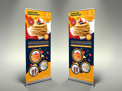 Pancake Breakfast Signage Banner Roll Up Template by OWPictures on Dribbble