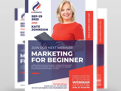 Webinar Flyer Seminar Flyer Template advertising career conference corporate digital e learning education event flyer flyer flyer template leaflet learning marketing meeting poster modern multipurpose flyer online poster presentation seminar