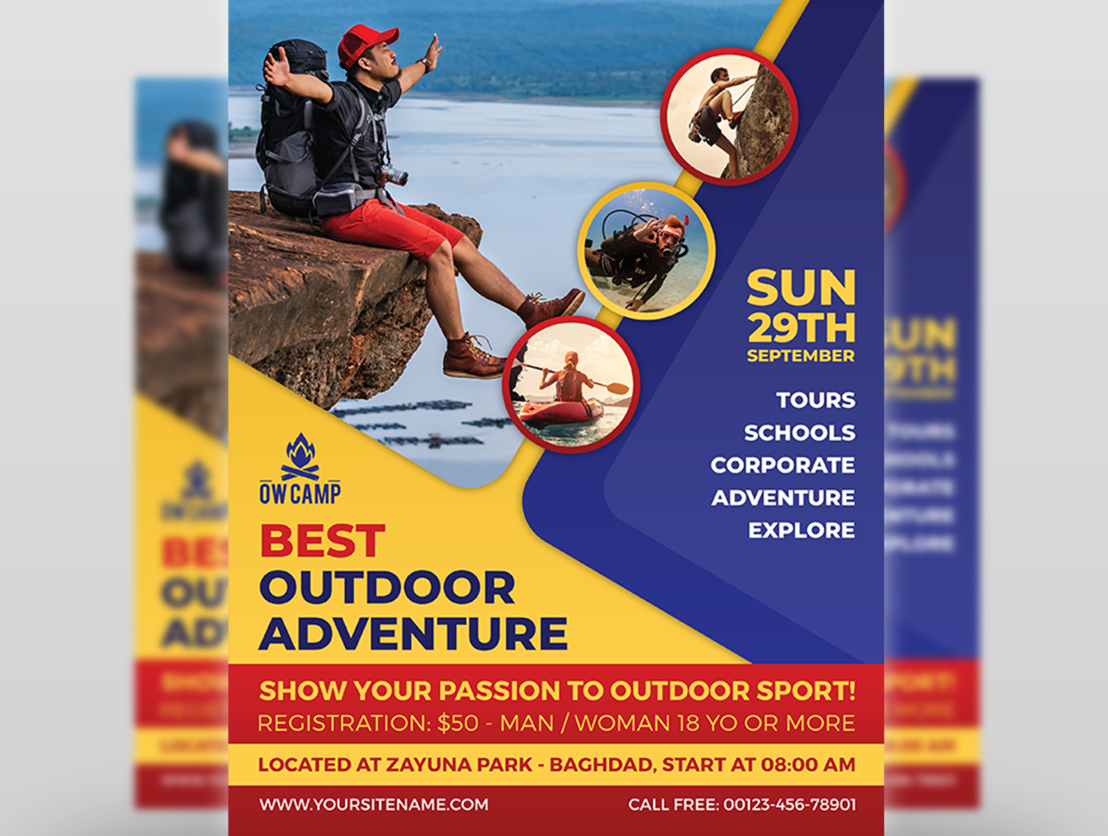 Outdoor Adventure Flyer Template by OWPictures on Dribbble