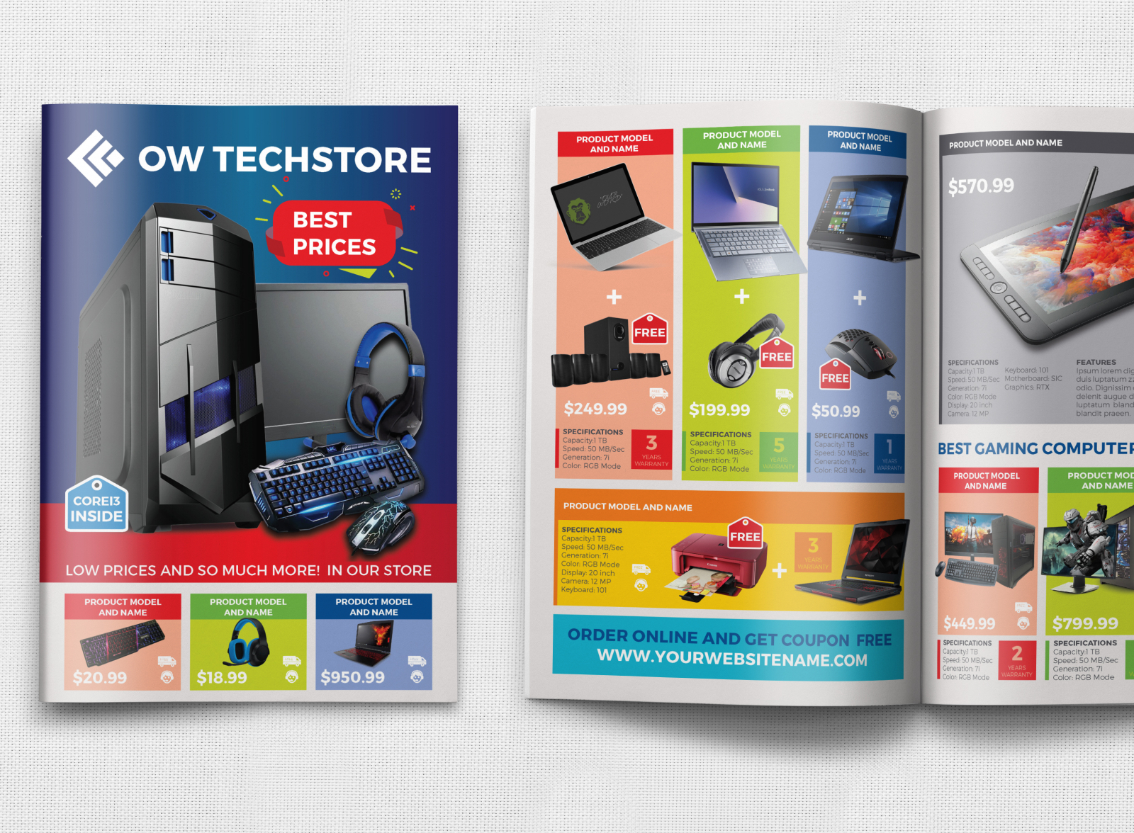 Computers and Electronics Products Catalog Brochure Template by