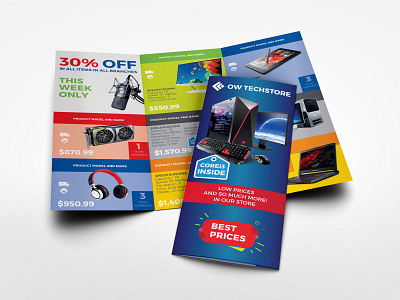 Computers and Electronics Products Catalog Tri - Fold Brochure T product catalog