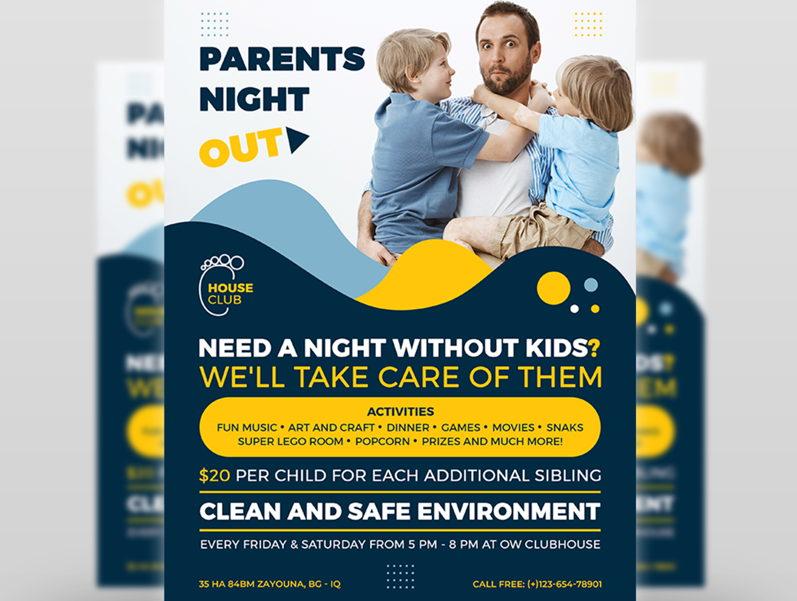 Parents Night Out Flyer Template by OWPictures on Dribbble