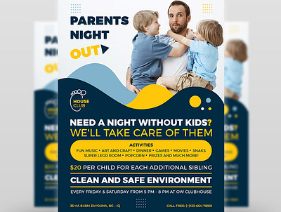 Parents Night Out Flyer Template pamphlet