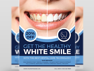 Dental Clinic Flyer Template Vol.3 white teeth
