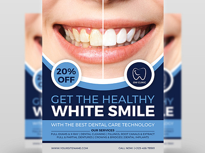 Dental Clinic Flyer Template Vol.3 white teeth