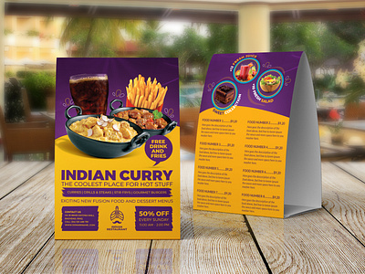 Indian Restaurant Table Tent Template Vol.3