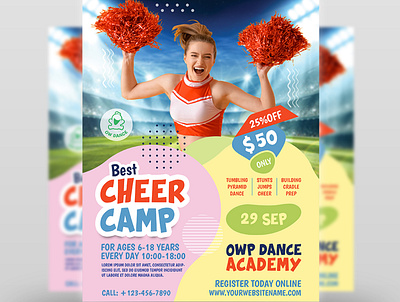 Cheer Camp Flyer Templates pamphlet