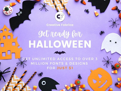 🎃 3 million fonts & graphics for only $1 🎃 big sale business clean corporate craft design discount flyer fonts food illustration leaflet logo slae ui