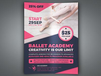 Ballet Dance Academy Flyer Template Vol.2