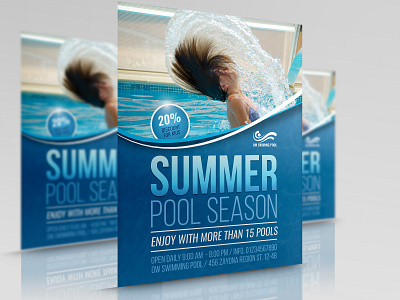 Swimming Pool Flyer Template summer lessons