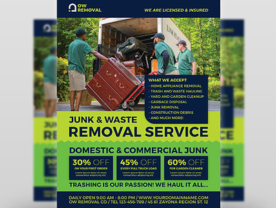 Junk Removal Services Flyer Template recycle