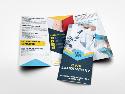 Medical Laboratory Tri-Fold Brochure Template modern