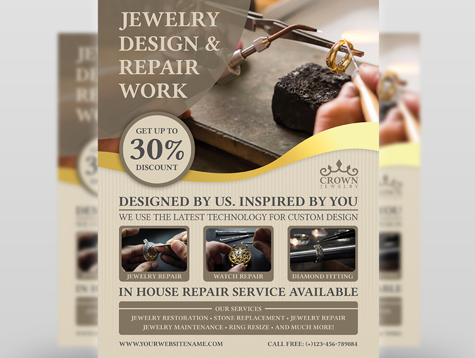 We Repair Jewelry and Watches Advertising Poster Sign 