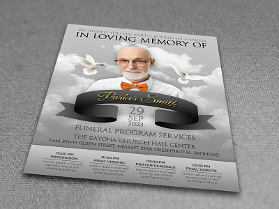 Memorial and Funeral Program Flyer Template by OWPictures on Dribbble