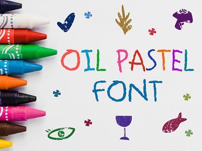 Oil Pastel Font design font handwritten font illustration logo ui