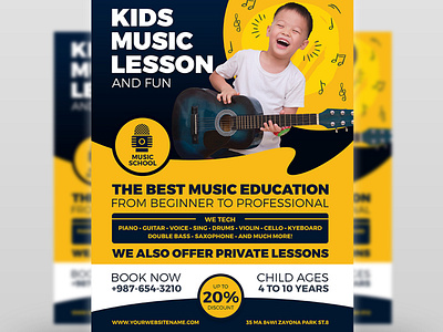 Child Music Lesson Services Flyer Template