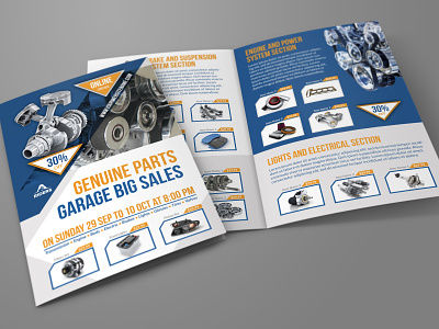 Auto Parts Catalog Bi-Fold Brochure Template Vol.4