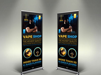 Vape Shop Signage Banner Roll Up Template