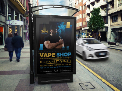 Vape Shop Poster Template business cigarette corporate design e cig electronic flavor flyer illustration leaflet liquid logo poster smoking vapor viping