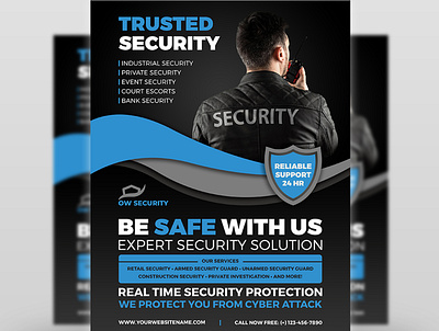 Security Services Flyer Template armed security guards business commercial security flyer corporate design flyer home security illustration leaflet poster protection security experts
