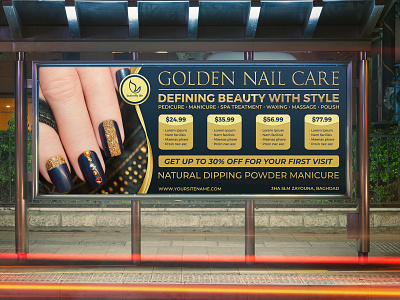 Nail Salon Billboard Template Vol.2 banner beauty ad beauty center billboard business corporate creambath design flyer illustration leaflet make up makeup poster signage skin care