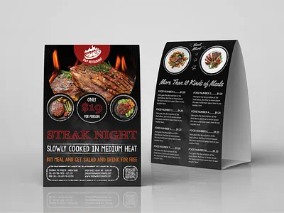 Grill Steak Table Tent Template barbecue barbeque bbq flyer bbq menu business corporate design flyer food food menu leaflet menu poster restaurant sauce steak steak house steak menu steakhouse table tent