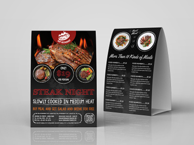 Grill Steak Table Tent Template barbecue barbeque bbq flyer bbq menu business corporate design flyer food food menu leaflet menu poster restaurant sauce steak steak house steak menu steakhouse table tent
