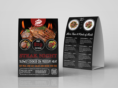 Grill Steak Table Tent Template