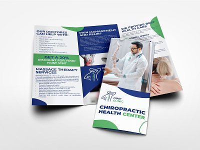 Chiropractic Services Clinic Tri- Fold Brochure Template business clinic corporate design doctor flyer healthcare hospital illustration knee pain leaflet logo massage medical nick pain nurse pain physician poster promotions