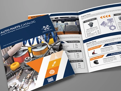 Auto Parts Catalog Bi-Fold Brochure Template Vol.2 auto auto parts brake brochure car catalog engine spare parts system truck vehicle