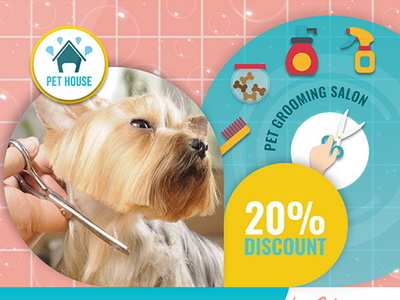 Pet Grooming Salon Flyer Template animal dog flyer hair hair cut pet salon